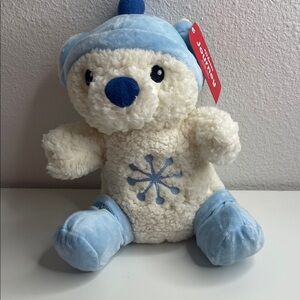Blue and White Plush Bear Dog toy